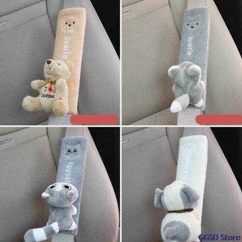 Anti-dirty Car Seat Belt Cover Cartoon Animal Auto Seat Belts Cover Soft Plush Shoulder Protector Guard Seatbelt Cover Gifts