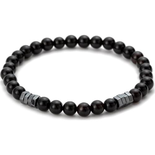 Black 8mm Punk multicolor Agate beads Chakra Reiki Buddha Yoga Bracelet elastic adjustable Volcanic Stone Bangles rtg42