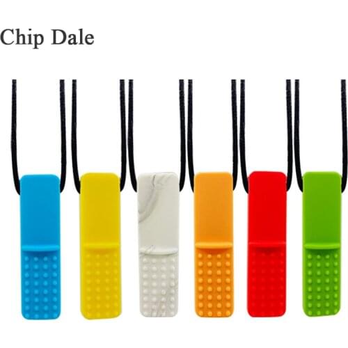Chip Dale Food Grade Silicone Teethers BPA Free Chewy Pendant Necklace DIY Baby Teething Toys Therapy Tools for Autism