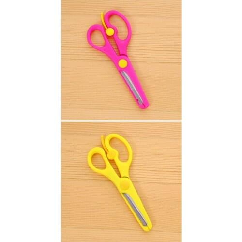 Office Culture and Education Cutting Kindergarten Pupils Hand-cut Elastic Round-headed Safety Plastic Paper Cutting Scissors
