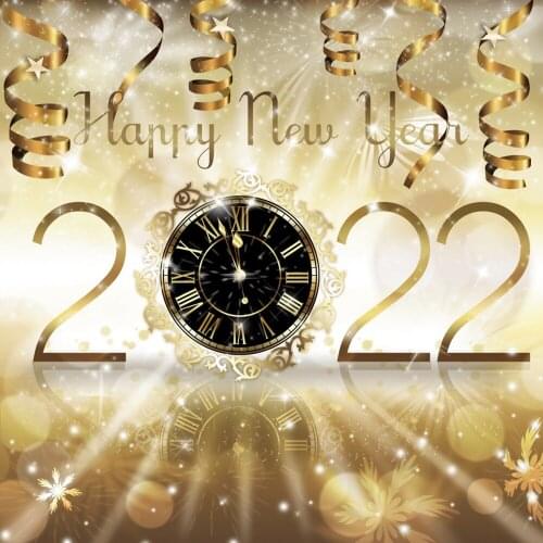 Christmas 2022 Happy New Year Photography Backdrops Clock Glitter Golden Photo Background Photozone Photophones For Photos Props