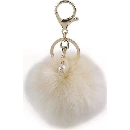 Simulation Rabbit Fur Ball Artificial Keychain Car Key Ring Plush Pendant Accessories Fashion Handbag Hanging Decoration Gifts