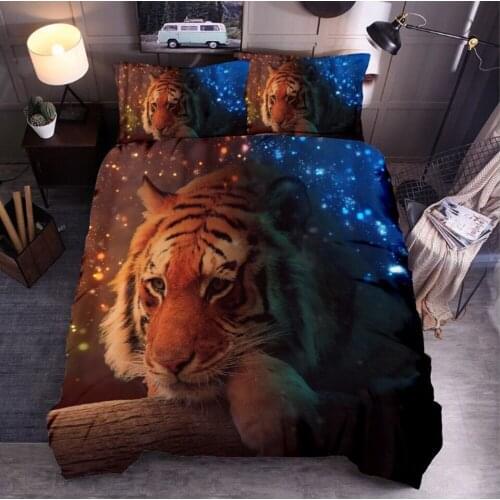 Luxury 3D Bedding set Animals Tigger Wolf bed linen Stars cat linens duvet cover 3-piece bedcloses quilt-cover sets king size