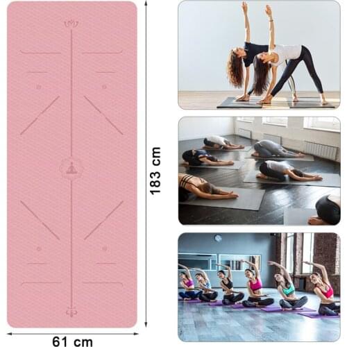 Yoga Mat With Position Line Fitness Gymnastics Mats Non-slip Beginner Sport Carpet Pads Women 6mm Mats Yoga 183X60 CM