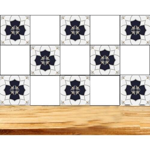 Colorful Pattern Tile Floor Wall Sticker Kitchen Bathroom Toilet Decoration Poster Stick Vinyl Wall Decal