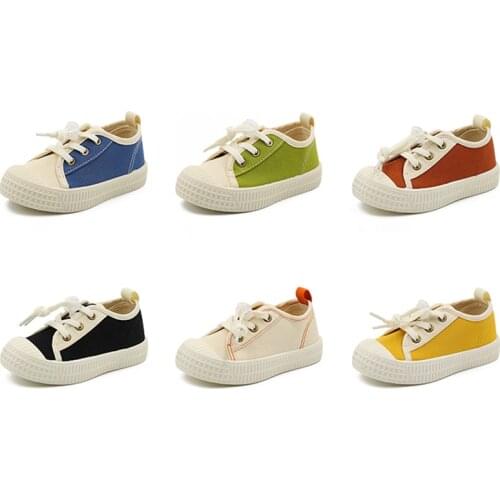Kids Shoes New Girls Children Canvas Boy Sneakers Spring Summer Candy Color Classic Running Flat Solid Fashion Children Shoes