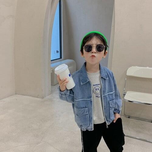 Zipper Jean Jacket Spring Autumn Coat Outerwear Top Children Clothes Kids Costume Teenage School Boy Clothing High Quality