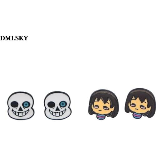 M4728 DMLSKY Cartoon Creative Earrings Jewelry Prevent Stud Earring Pendant for Kids Girls Cute Gifts