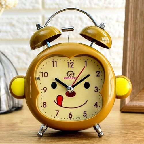 Cute cartoon monkey alarm clock Child Bedroom clock With lights