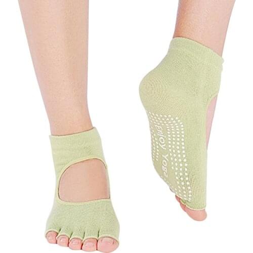 2018 New Open Ladies Toe Back Professional Yoga Socks Breathable Non-skid Sweat-absorbent Five Toes Short Socks With A Hole
