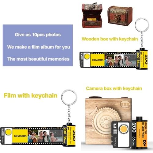 Customized Memory Film Photo Album DIY Customized Photos Keychain for Birthday Valentines Day Wedding Creative Handmade Gifts