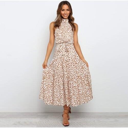 Summer Belt Long Dress Polka Dot Casual Dresses Black Sexy Halter Strapless New Red Printing Sundress Vacation Clothes For Women