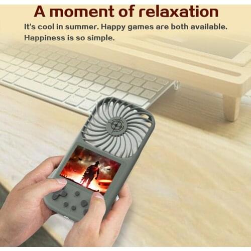 Retro Portable Pocket Fan Mini Handheld Video Game Console Cooling Fans 2.8Inch Color LCD Kids Color Gaming Player 500in1