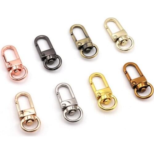 50Pcs 12X33MM Alloy Rotatable Lobster Clasp Dog Key Chains Buckle Bag Hook Keychain Connectors For DIY Jewelry Making Findings