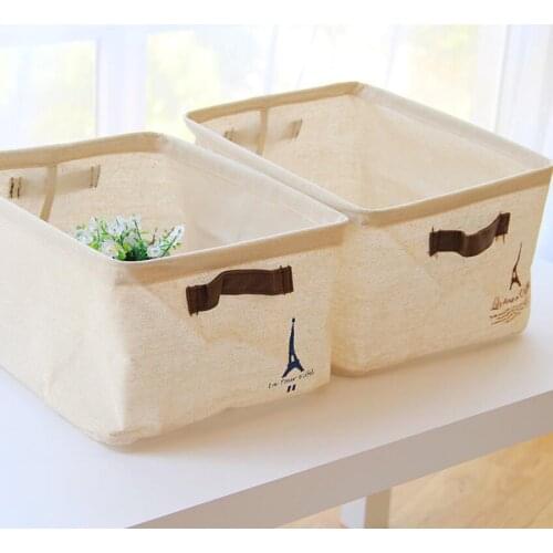 Retro Tower Desk Storage Box Folding Clothes Storage Baskets Home decoration Cosmetic Case kids toy organizer Baskets LW0339