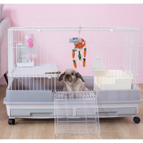 Rabbit Cage Luxury Double-Layer Rabbit Villa White Double Drawer Anti-Spray Urine Guinea Pig Guinea Pig Cage rabbit house