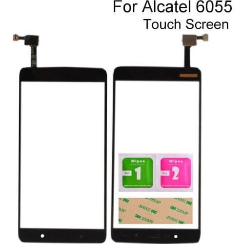 Touch Screen Digitizer Panel For Alcatel One Touch Idol 4 6055 OT6055 Touch Screen Sensor Mobile Phone 3M Glue Wipes
