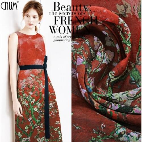 CNUM SL063 Silk Linen/ Wintersweet, Red/ Silk Fabric 30% Silk 70% Linen/ Width 1.48yd Thickness 14mm Unit: Per PC