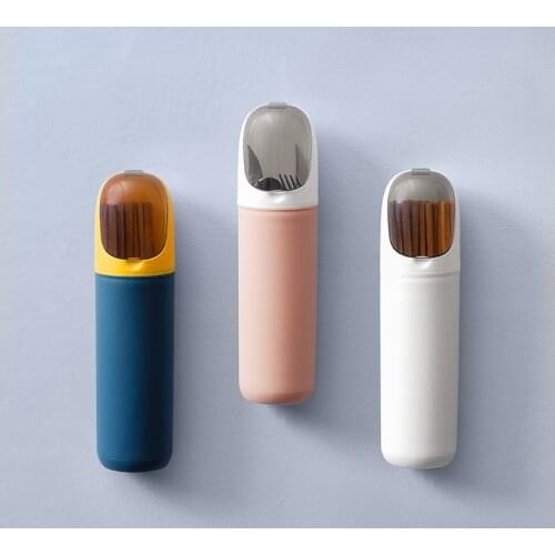 Nordic style candy rainbow color clamshell visual wall hanging dustproof chopsticks cage cutlery cutlery drain storage box