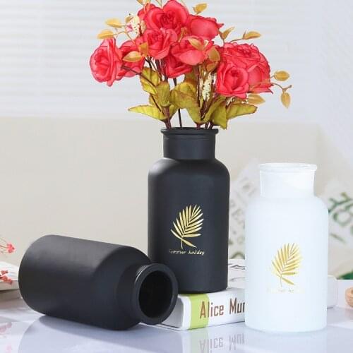 Glass Flower Vase Arrangement Sand White Sand Black and Golden flowerpot Nordic Decoration Home decor Modern