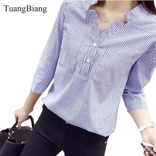 TuangBiang Women's Blue Shirts