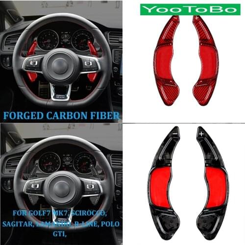 Forged Carbon Fiber Steering Wheel Paddle Shifter Extension For Volkswagen GOLF7 MK7 Scirocco Sagitar Lamando R-Line POLO GTI