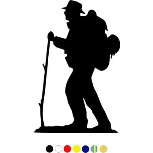 CS-1428#13*20cm Mountain Hiking funny car sticker vinyl decal silver/black for auto car stickers styling