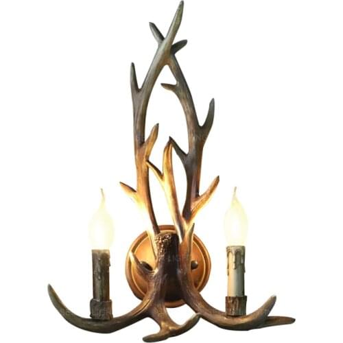 Vintage antler wall lamp for bedside bedroom wall sconce retro stair wall light in hallway corridor living room foyer lobby lamp