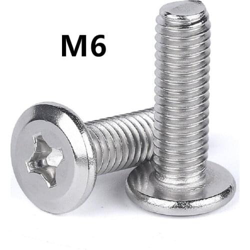 20PCS M6x12/16/20/25/30/35/40/45/50/60mm 304 stainless steel Flat Head Cross Hypotenuse Screw Down Side Furniture Screws