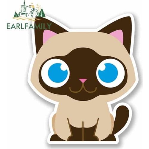 EARLFAMILY 13cm x 13cm Cartoon Brown Cat Funny Car Stickers Vinyl JDM Bumper Bumper Trunk Truck Graphics RV VAN DIY Fine Decal