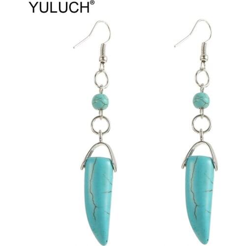 YULUCH 2019 Trendy Pop Red 6 Colors Stone Long Pom Pom Pompom Dangle Earrings Fashion Jewelry Ethnic African Women Drop Earrings