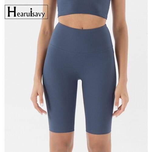 Woman High Waist Ribbed Yoga Shorts Seamless Hip-Up Tight Elastic Sport Cycling Shorts Female Summer Gym Workout Leggings