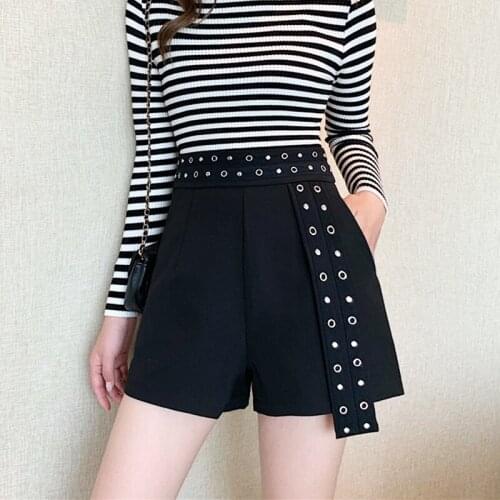 Womens shorts womens high waist loose wide legs new super large size a word female shorts high waist shorts