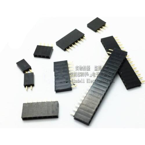 10*10pcs 2.54mm Pitch 1*10P 12P 20P 2P 3P 4P 5P 6P 7P 8P Single Row Female Pin Header PCB