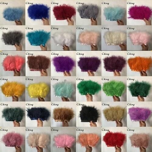 10Meter Long 15-20cm Turkey Marabou Feather Trim Sewing Colored Fly Tying Feather For Sale Craft Decoration Centerpieces Wedding