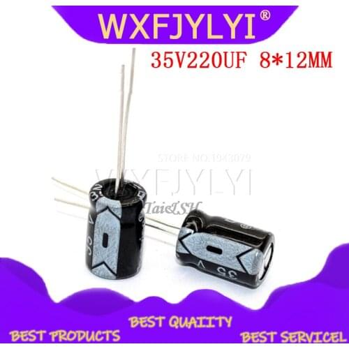 20PCS Higt quality 35V220UF 8*12mm 220UF 35V 8*12 Electrolytic capacitor