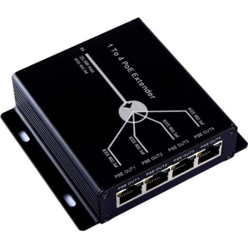 4 Port IEEE802.3Af PoE Extender for IP Camera Extend 120M Transmission Distance with 10/100Mbps LAN Ports 4 POE Extender