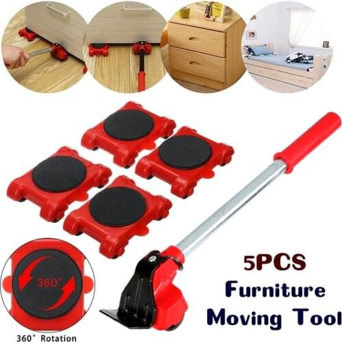 5pcs/set Furniture Mover for Home Shop Lifting Moving Heavy Duty Furniture Remover Lifter Sliders Kit Hand Transport Tools