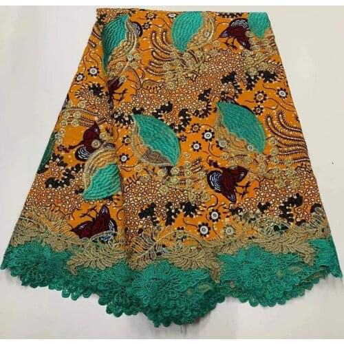 African french lace fabric with stone guipure lace fabric with wax african fabric 5yards nigerian lace fabric for dress DFS137