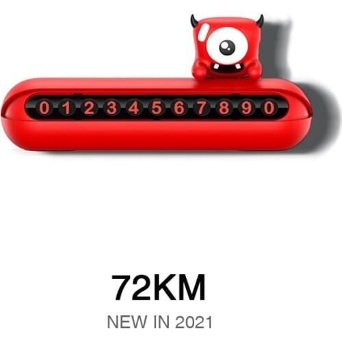 Car Accessories Temporary Parking Card Little Devil Shape Hidden Phone Number Plate For Auto Decoration Vehicle Red Little Devil