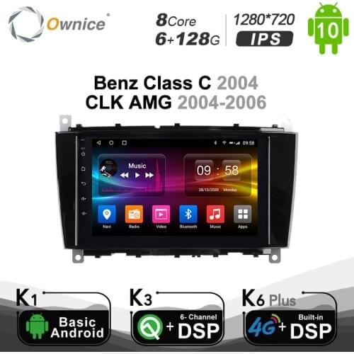 Carplay 8" PX6 DSP Android 10.0 Car DVD Player For Mercedes Benz Class C 2004/CLK AMG 2004-2006 4G LTE Navigation GPS Wifi Radio