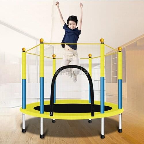 140cm Baby Children Home Indoor Trampoline with Protection Net Jumping Bed Cardio Child Fitness Exercise Bed Outdoor Trampoline