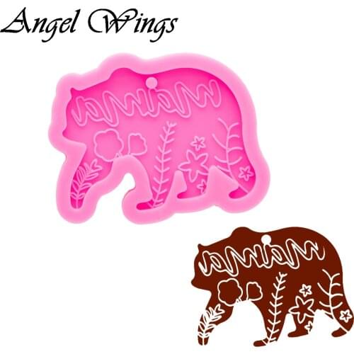 Shiny Mothers Day Gift Bear Resin Silicone Mold , Chocolate Molds , DIY Polymer Clay Mould DY0967