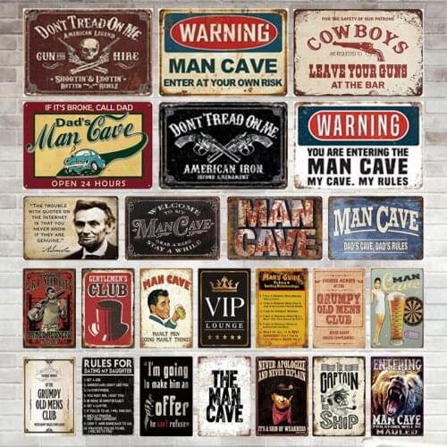 Natividad Retro Tin Sign Man Cave Metal Sign Decor Cave Rules Art Metal Painting Plaque Room Bar Pub Club Man Cave Home Decor