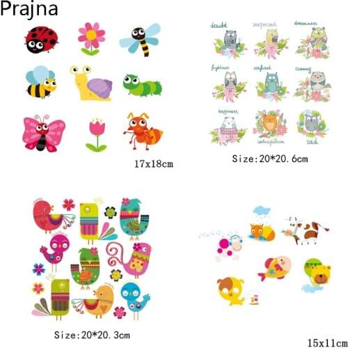 Cheap Cartoon Heat Transfer Patch Owl Bird Heat Thermal Transfer Patches DIY Accessory For Clothing Jeans Applique Press Sticker