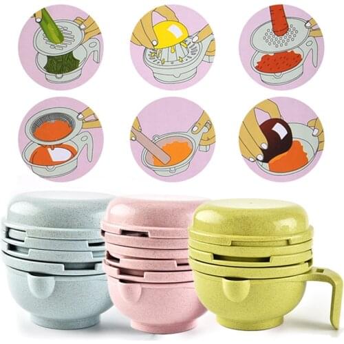 Baby Food Grinding Supplement Dishes Feeding Food Filter Manual Hygiene Kit Nibbler Handmade Bowl Manual Plate Cooking Tools New
