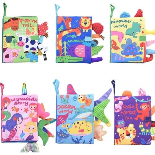Baby Books 0 12 Months Baby Soft Quiet Book Colorful Animals Learning Educational Baby Cloth Book Toys For Babies
