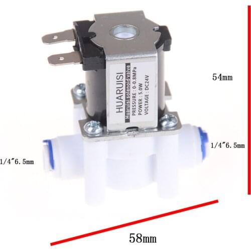 1PC 24V DC Electric Water Valve Solenoid Valve 1/4" Hose Connection For RO Reverse Osmosis Pure System RO Controller