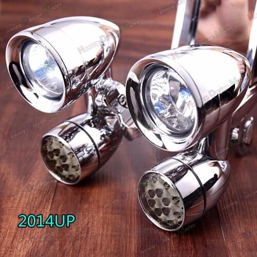 Fairing Mounted Driving Lights&LED Turn Signals For Harley Street Glide FLHX CVO 2014-2015 16 17 18