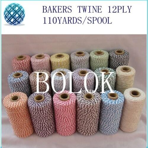 Cotton Baker twine for gift packing 110yards/spool (55kinds color) 1000pcs/pack,by free shipping